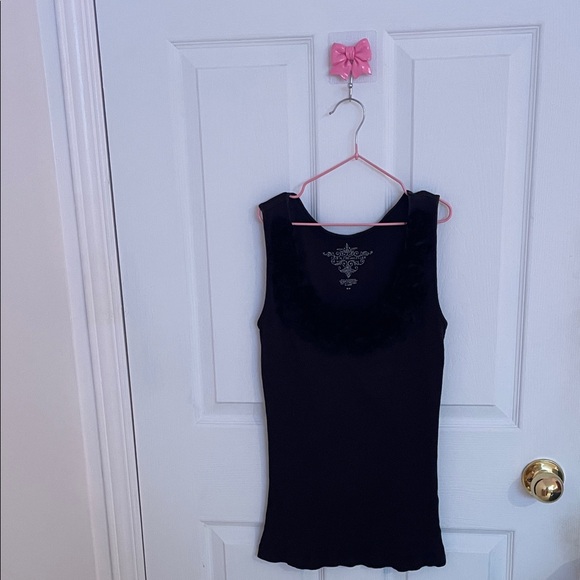 🖤Tommy Hilfiger Black Tank Top with Floral Detail  Size S - Picture 5 of 5
